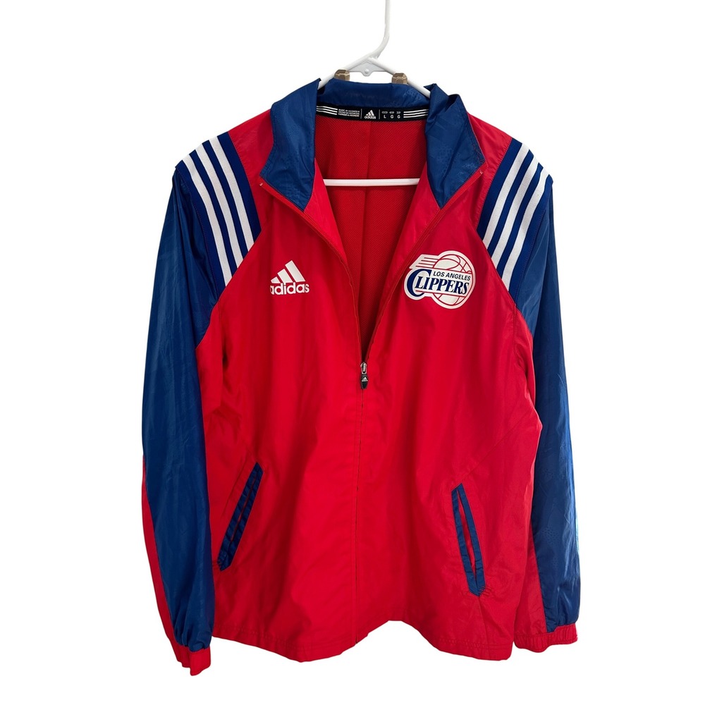 Adidas Los Angeles Clippers NBA Track Jacket Red Blue Full Zip Men's Large